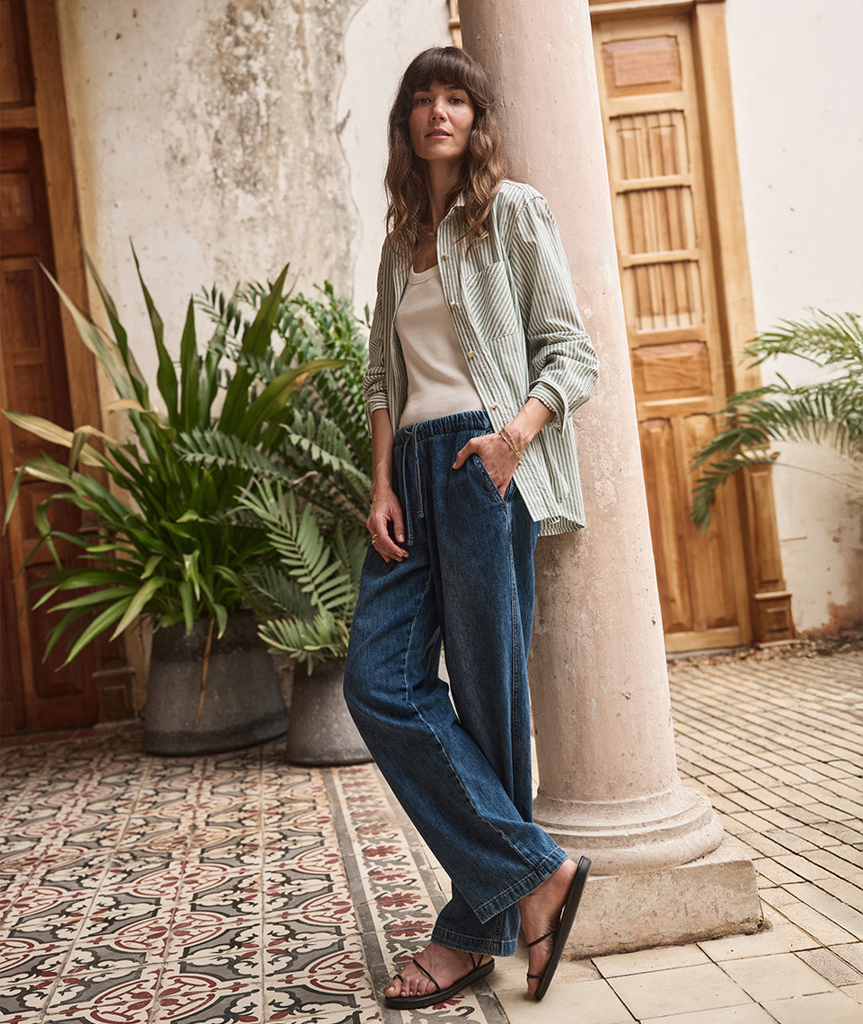 Drawstring Denim Pant