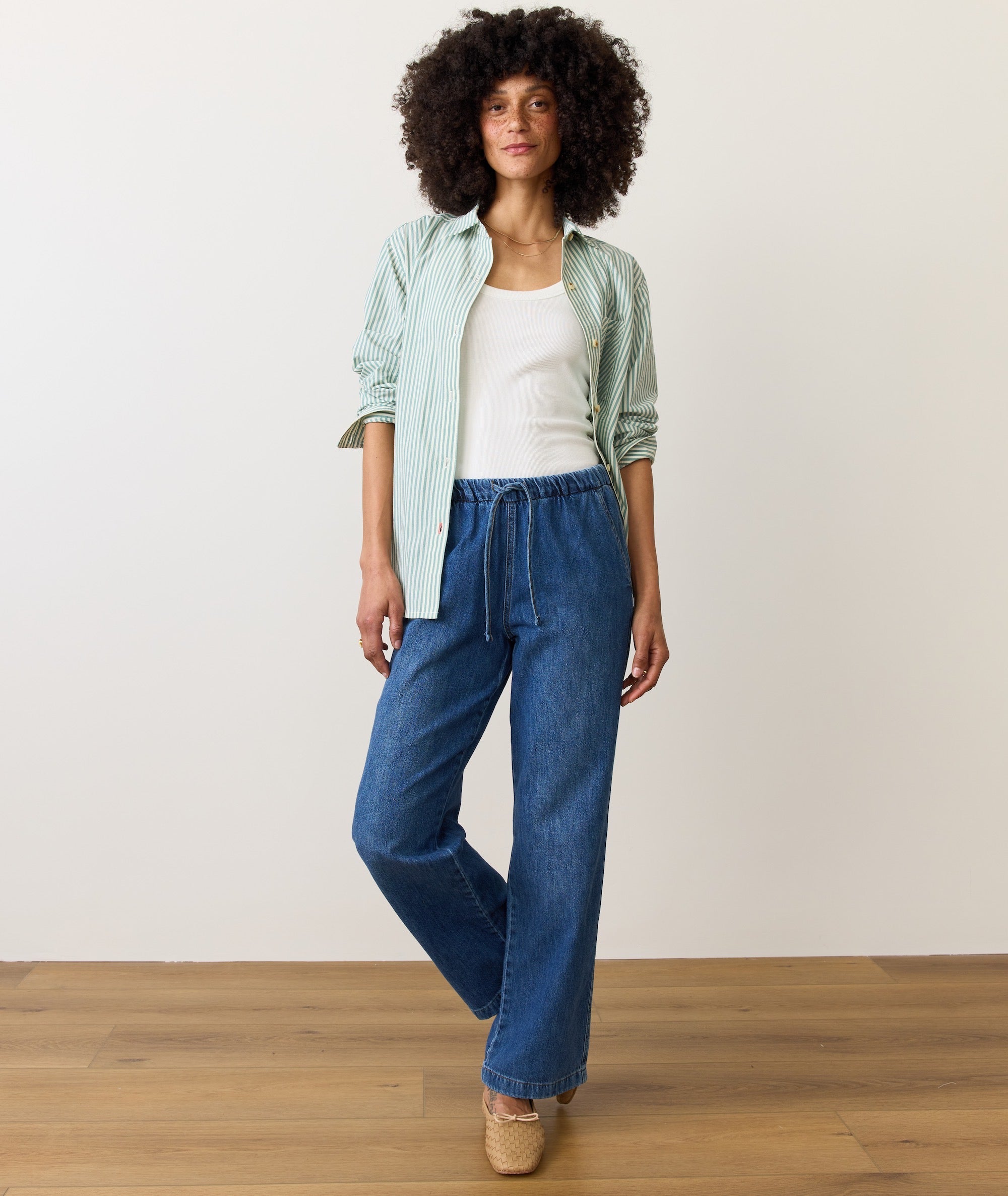 Drawstring Denim Pant