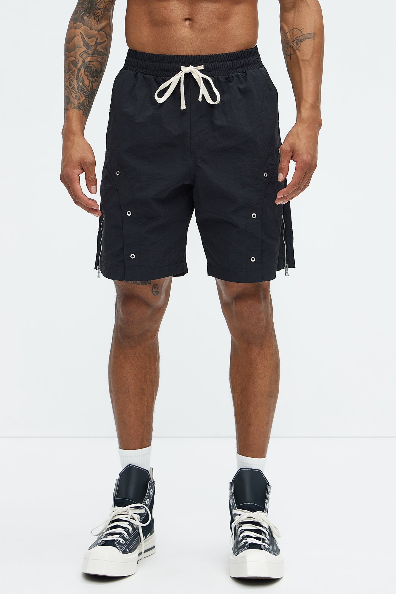 Hardware Relaxed Nylon Shorts - Black