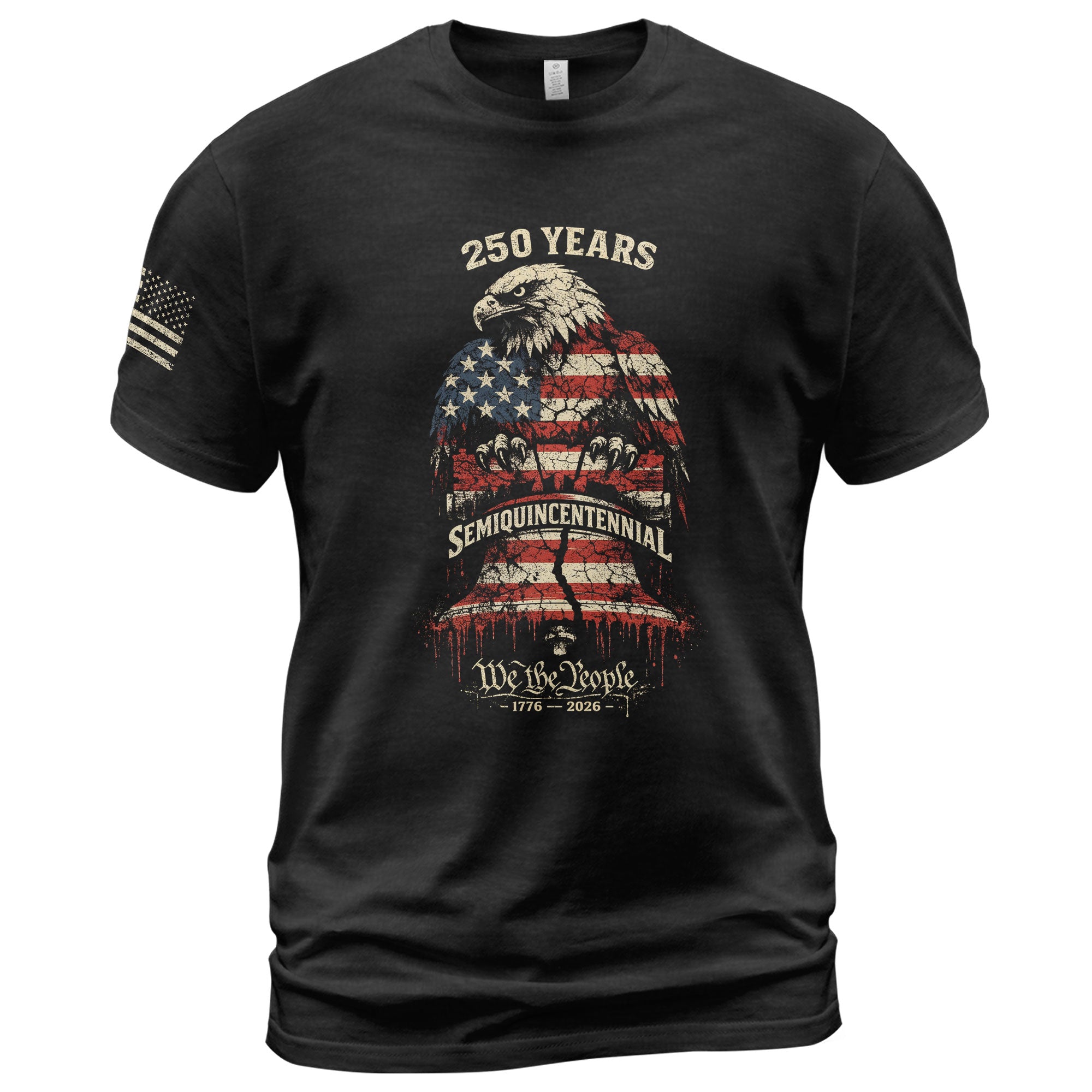 1776-2026 America 250th Anniversary T-Shirt – Liberty Bell & Eagle We The People Patriotic Mens Tee