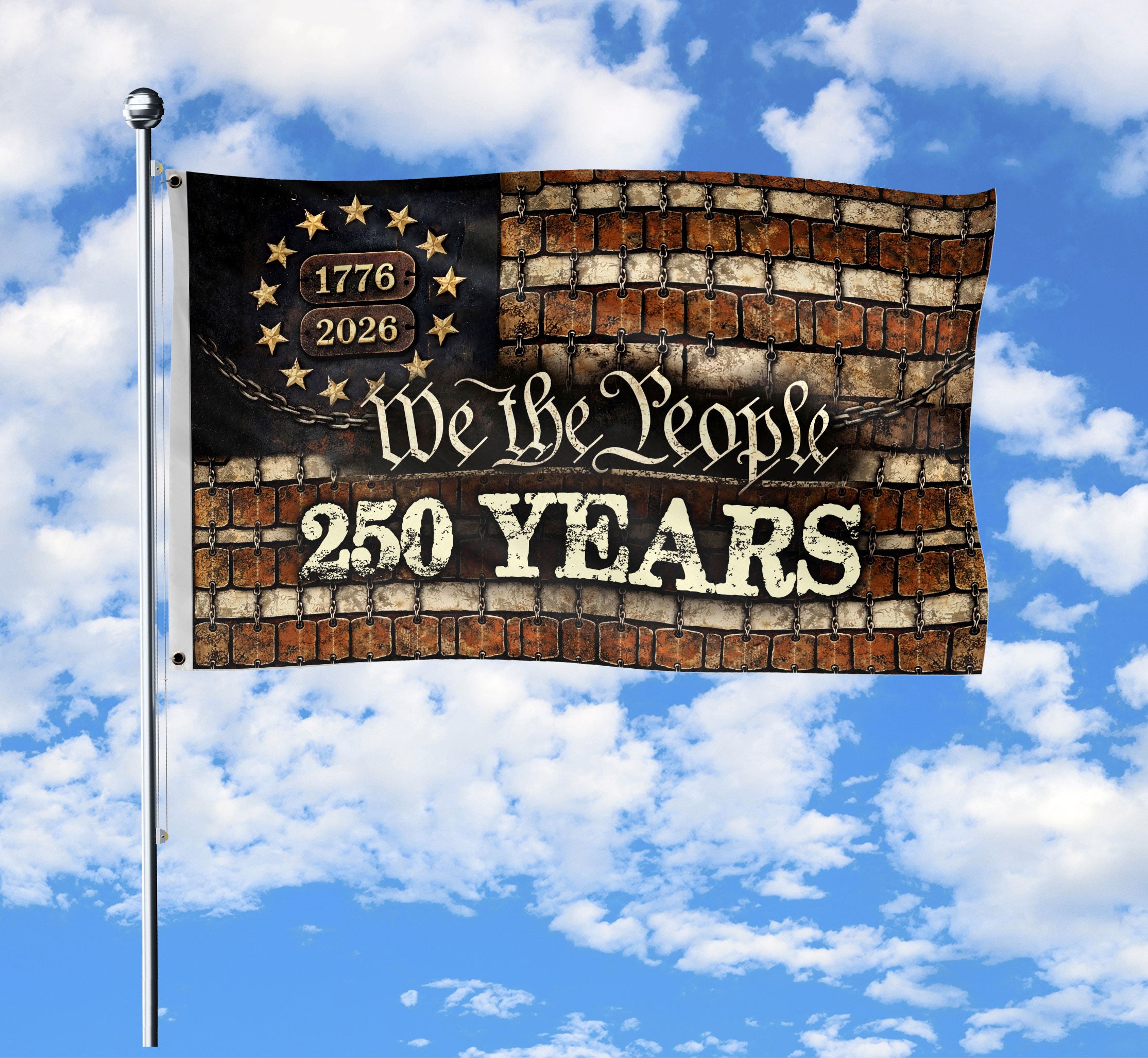 250 Years Independence Anniversary Flag 1776-2026 Modern Patriotic American Garden Flag