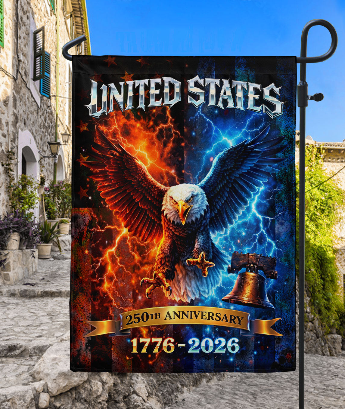 America 250th Anniversary Double Sided Garden Flag Statue of Liberty Eagle 1776-2026