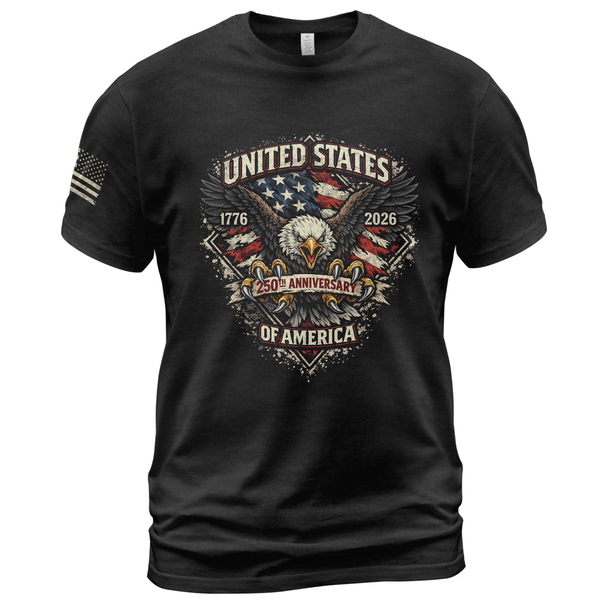 America 250th Anniversary T-Shirt 1776-2026 – Patriotic Bald Eagle & USA Flag Tee