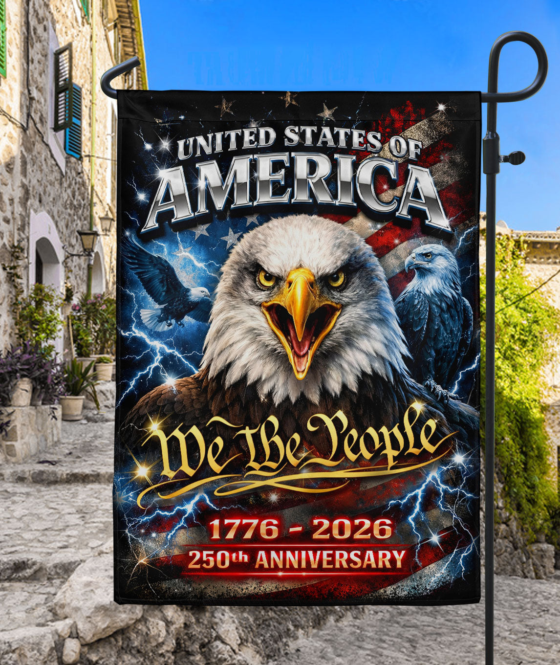 America We The People 250th Anniversary Double Sided Garden Flag Eagle 1776-2026