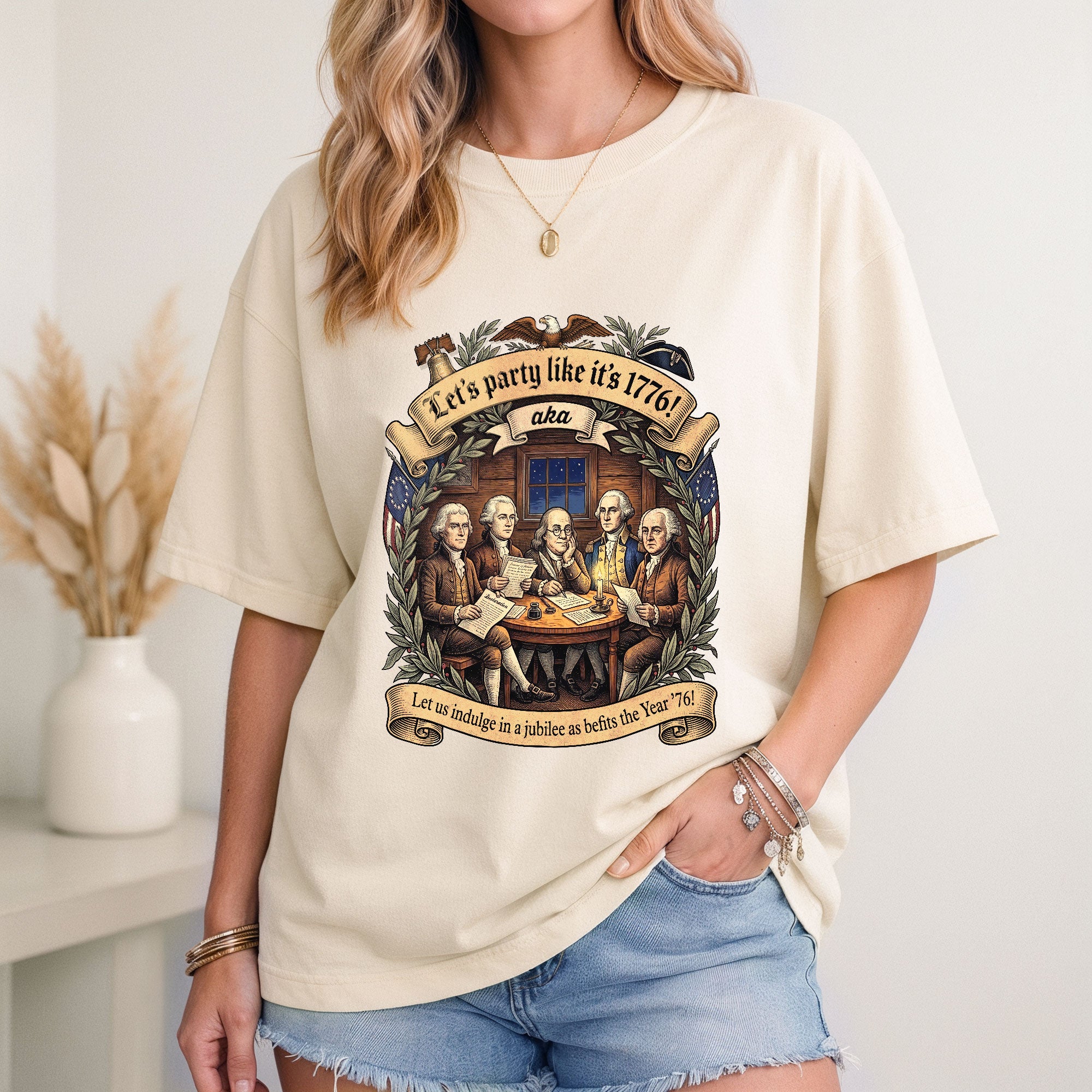 Let’s Party Like It’s 1776 Shirt Vintage Founding Fathers Patriotic USA