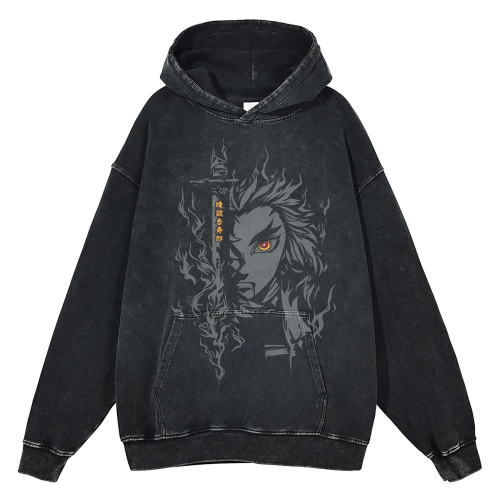 Rengoku Kyojuro "Flame Hashira" Vintage Hoodie