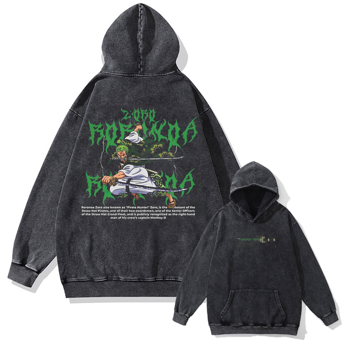 Roronoa Zoro "Three-Sword Style" Vintage Hoodie