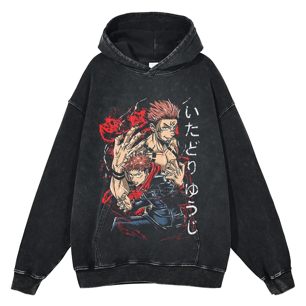 Sukuna X Itadori Vintage Hoodie