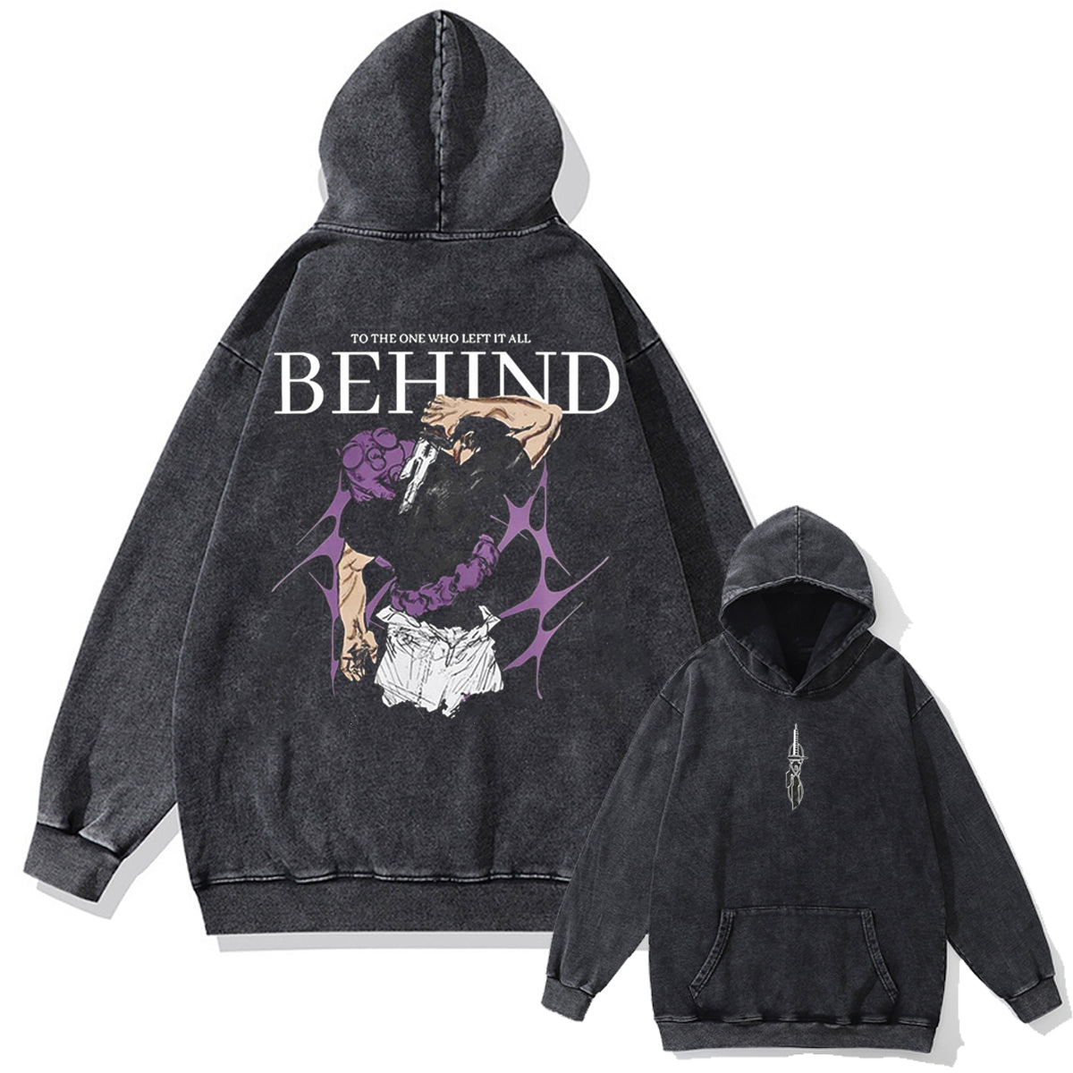Toji Fushiguro "BEHIND" Vintage Hoodie