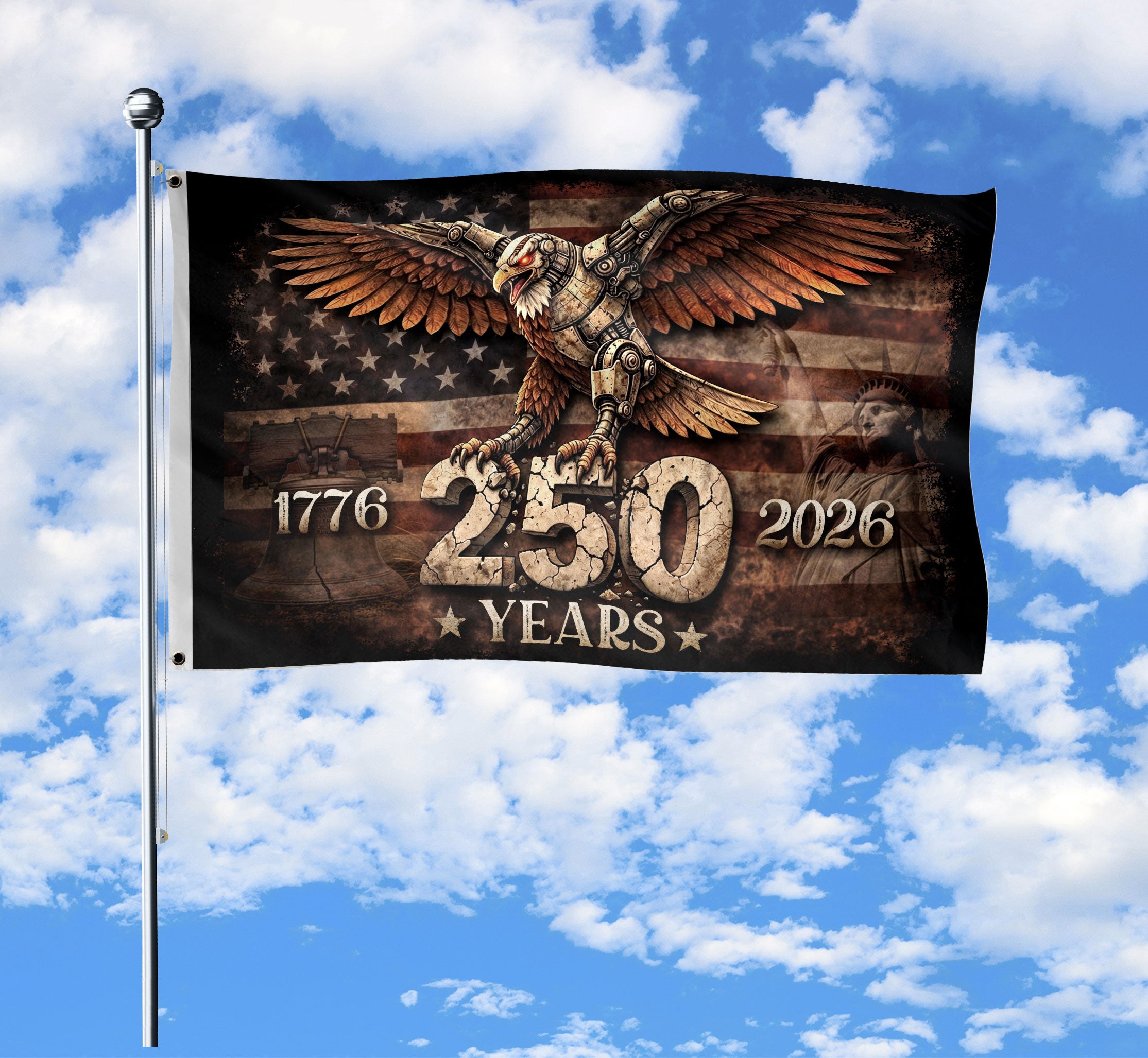 United States 250th Anniversary Flag 1776-2026 American Eagle Patriotic Garden Flag