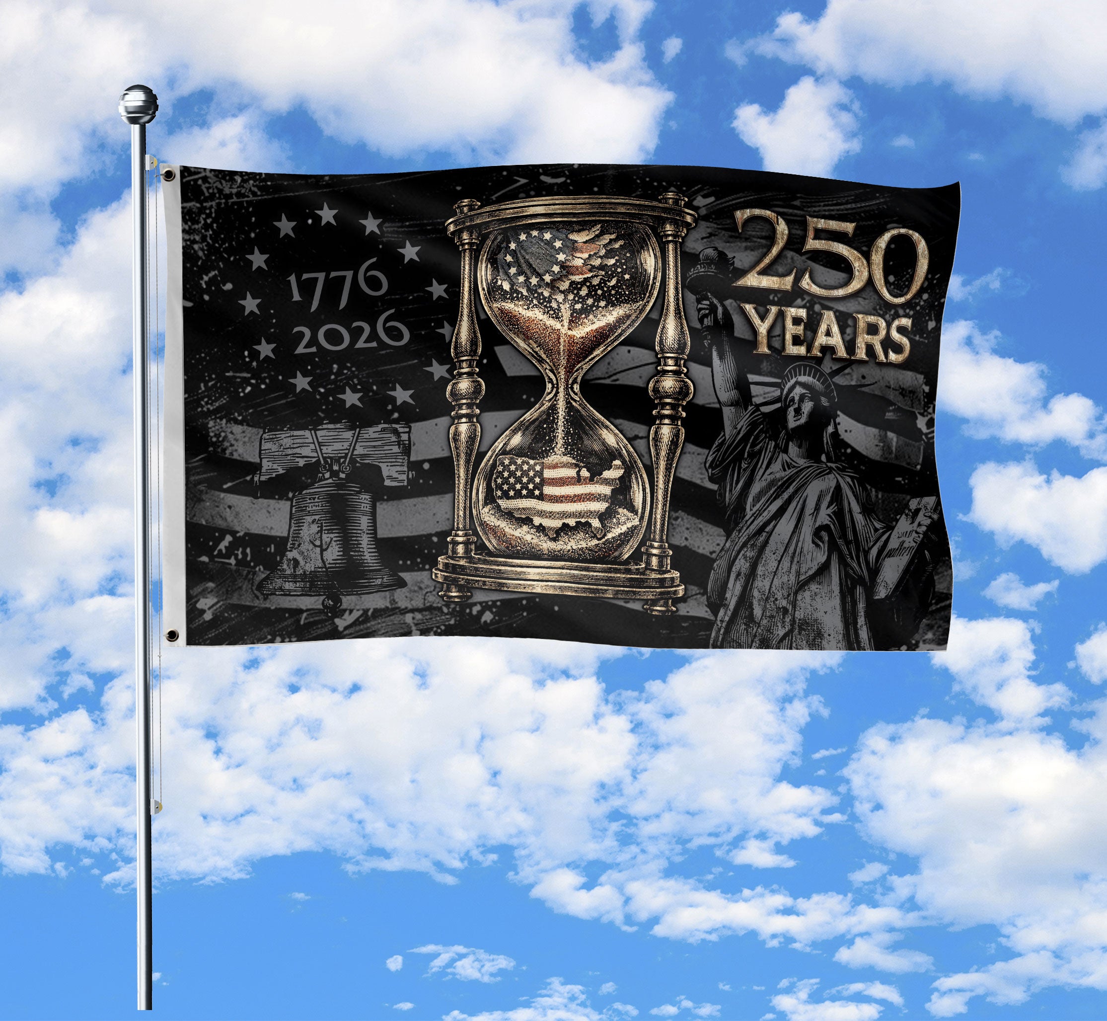 United States 250th Anniversary Flag 1776-2026 with American Eagle