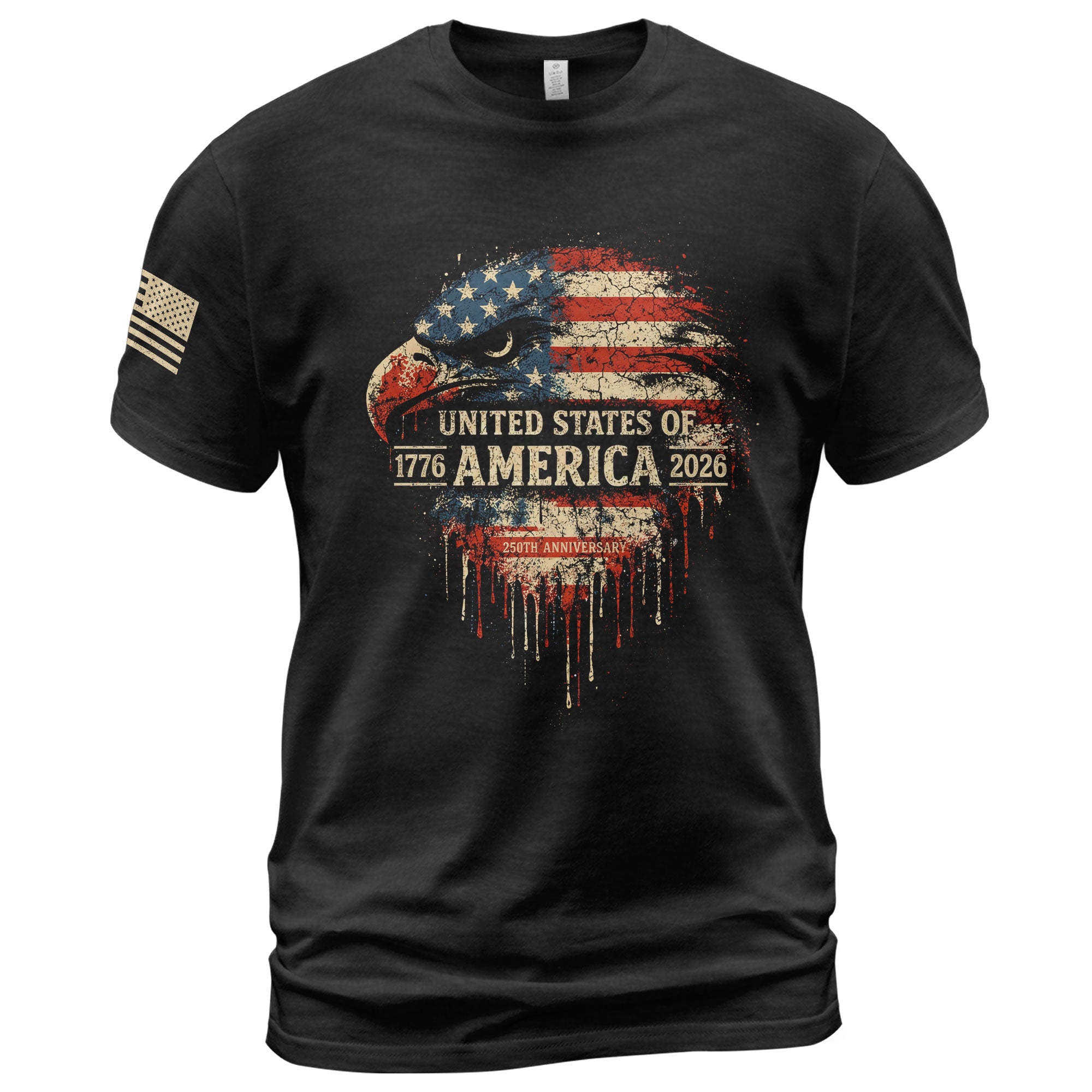 United States 250th Birthday 1776-2026 T-Shirt – USA Flag & Eagle Freedom Patriotic Anniversary Tee