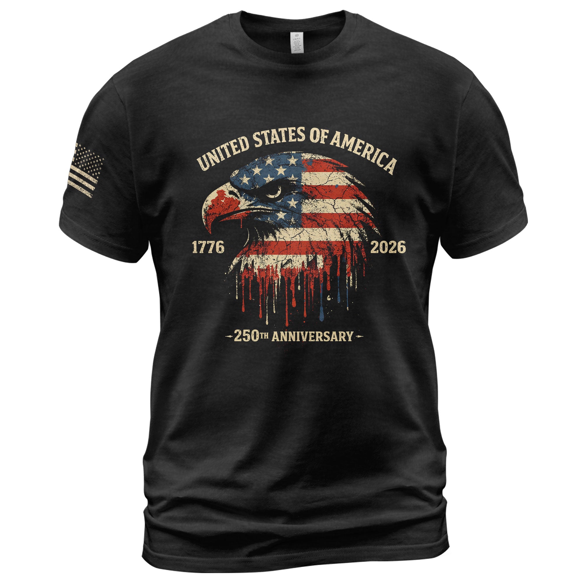 United States 250th Birthday 1776-2026 T-Shirt – USA Flag & Eagle Patriotic 250th Anniversary Graphic Tee