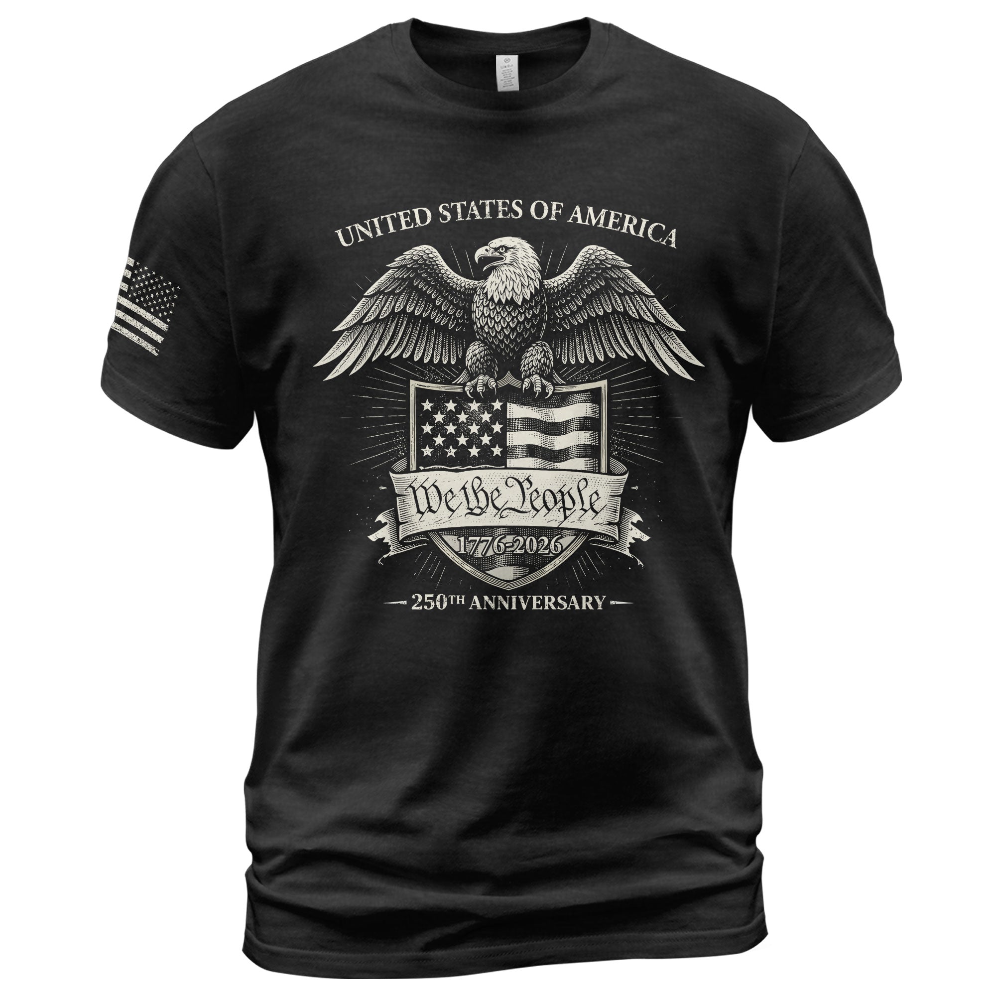 USA 250 Years Freedom Shirt 1776-2026 We The People American Eagle Shield Patriotic