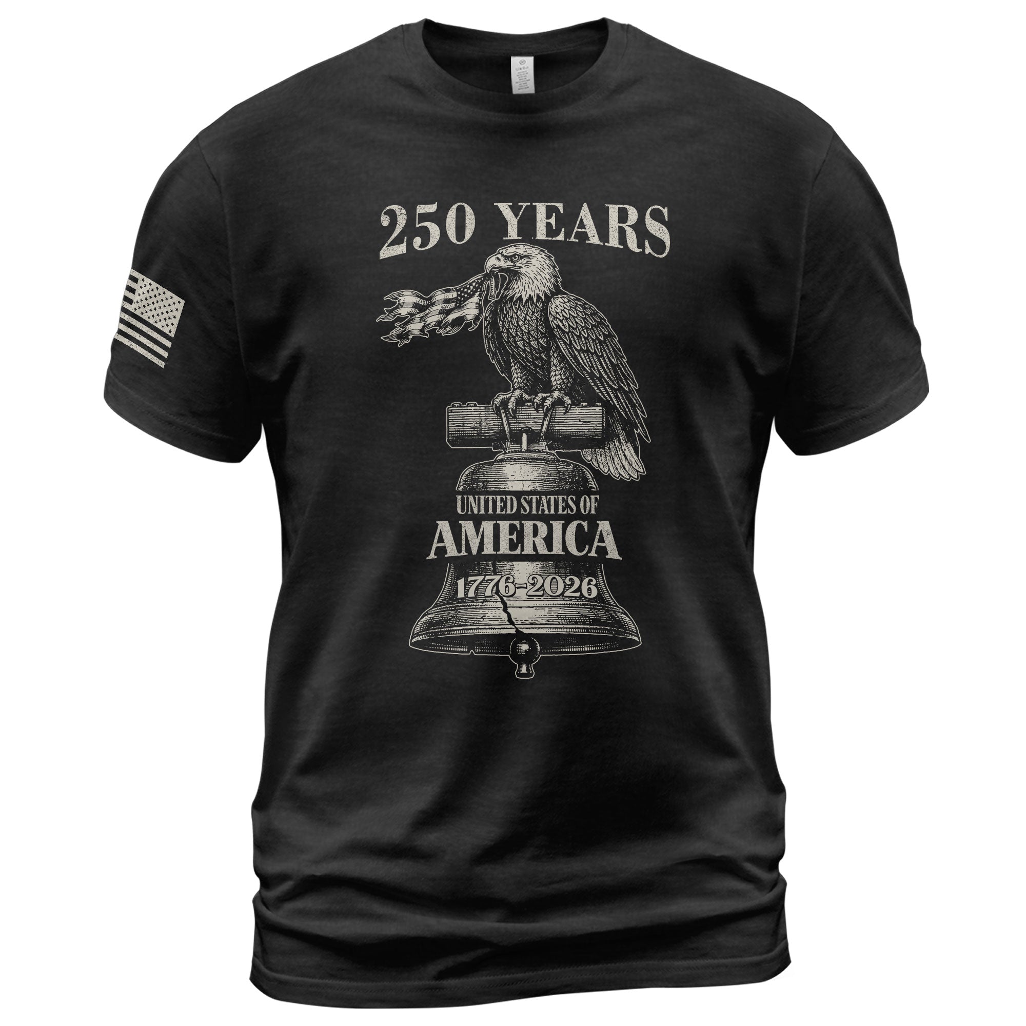 USA 250 Years Vintage T-Shirt 1776-2026 Patriotic Eagle Flag Liberty Bell Men’s Tee