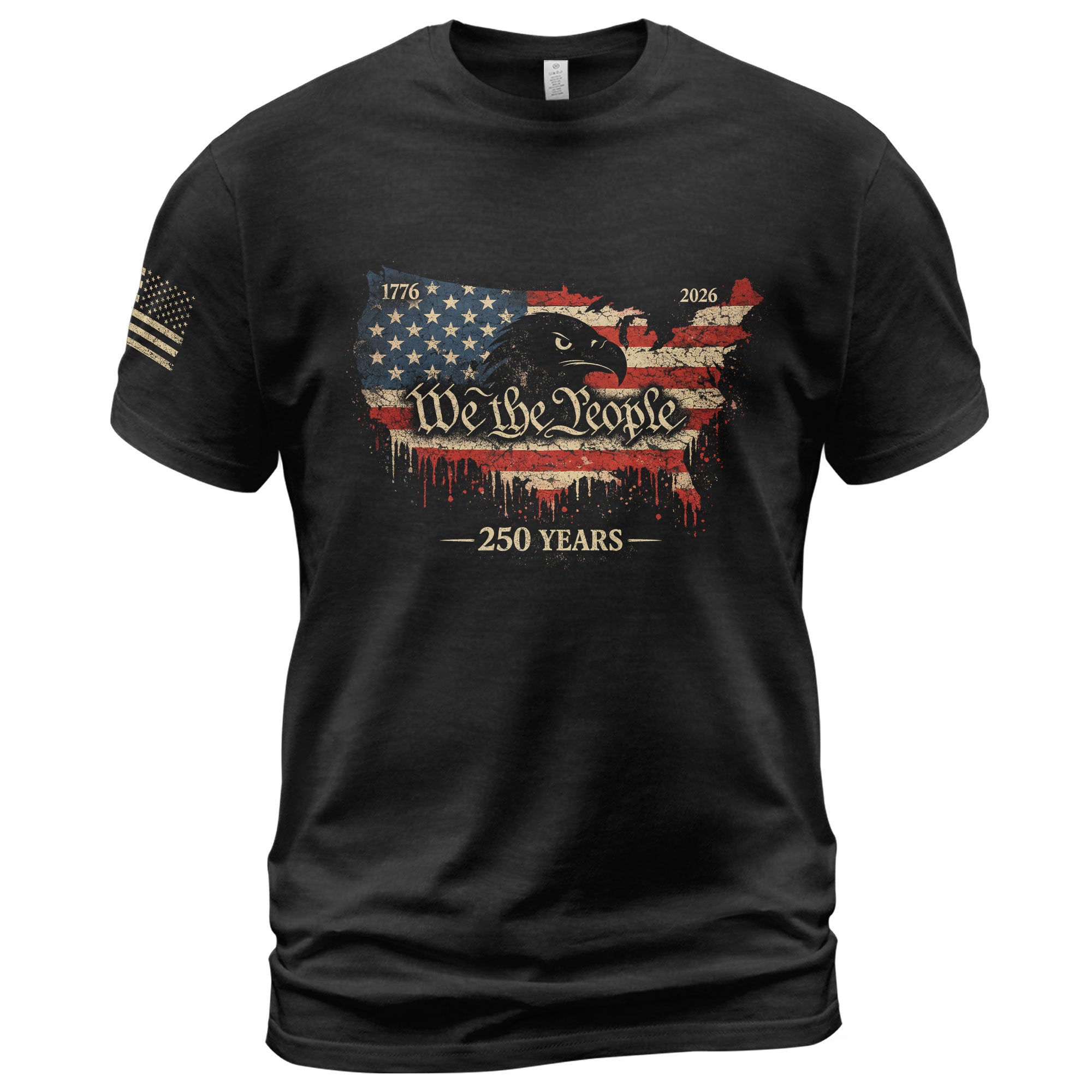 USA 250th Anniversary 1776-2026 T-Shirt – USA Map & Eagle We The People Patriotic Shirt