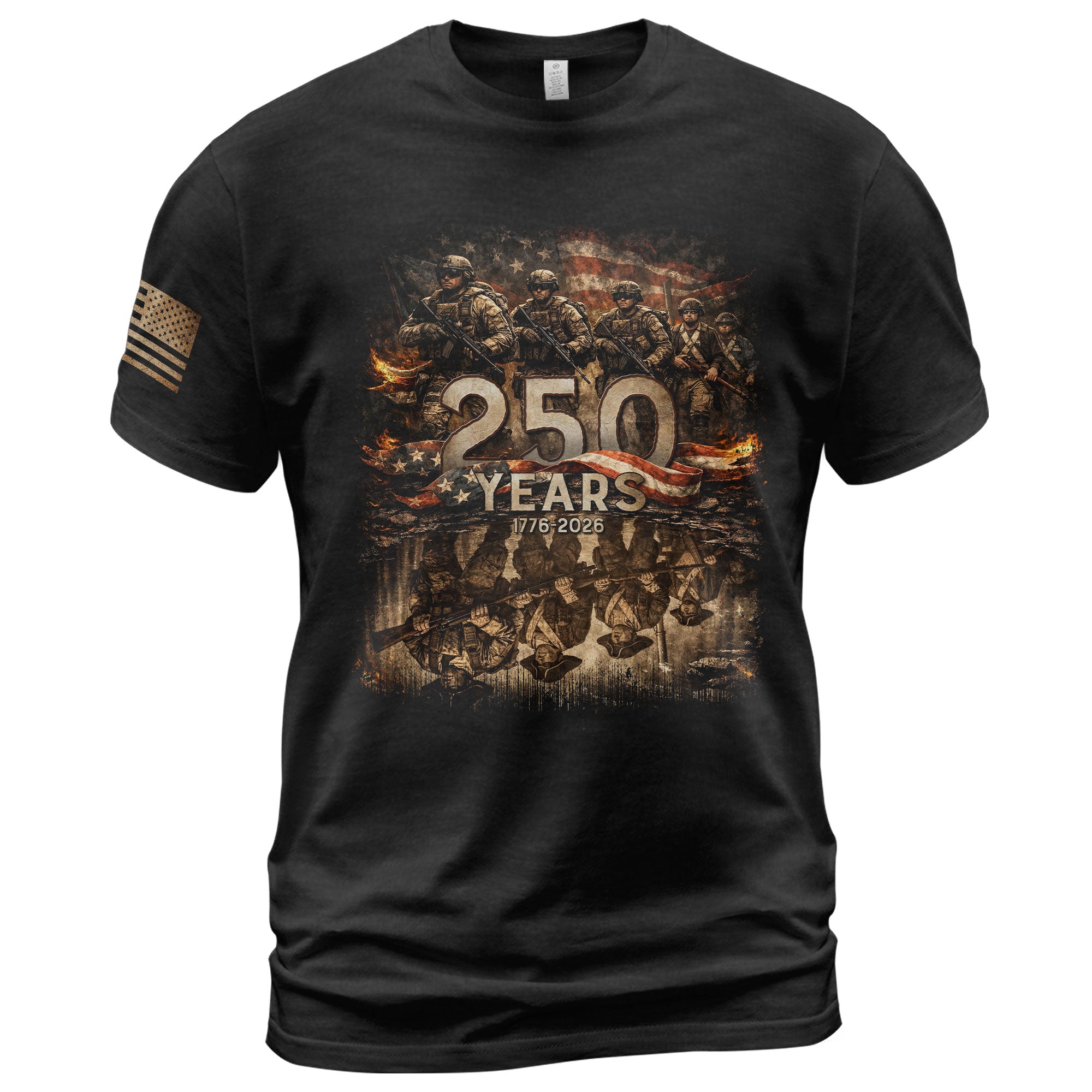 USA 250th Anniversary 250 Years Shirt 1776-2026 Brothers in Arms Patriotic Soldier Heritage