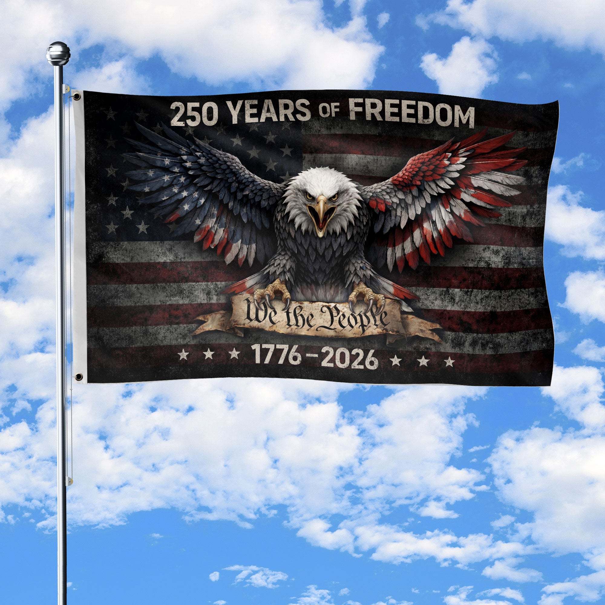 USA 250th Anniversary Double-Sided Flag 1776-2026 We The People Semiquincentennial