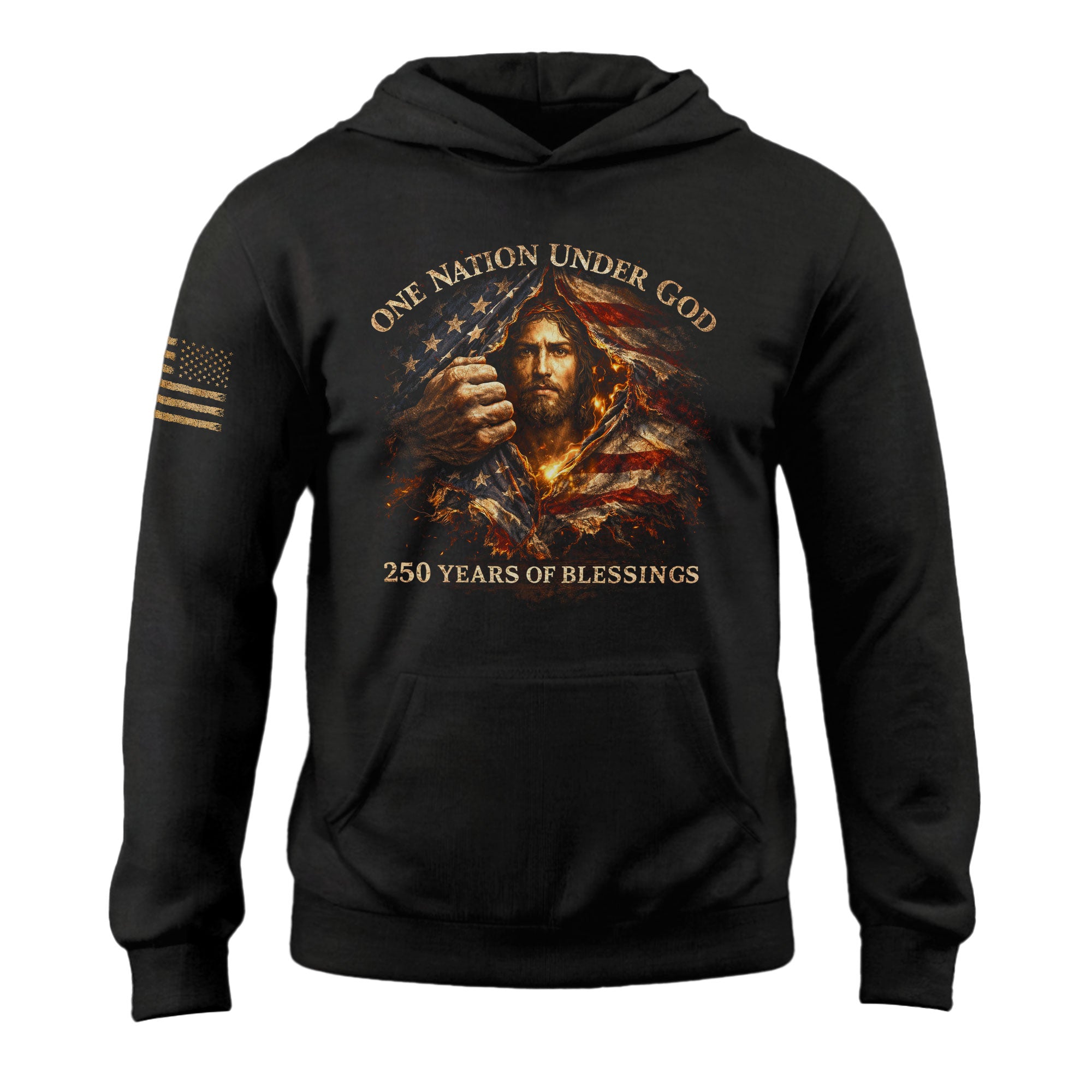 USA 250th Anniversary Hoodie 1776-2026 – 250 Years of Blessings Jesus & Flag Hoodie