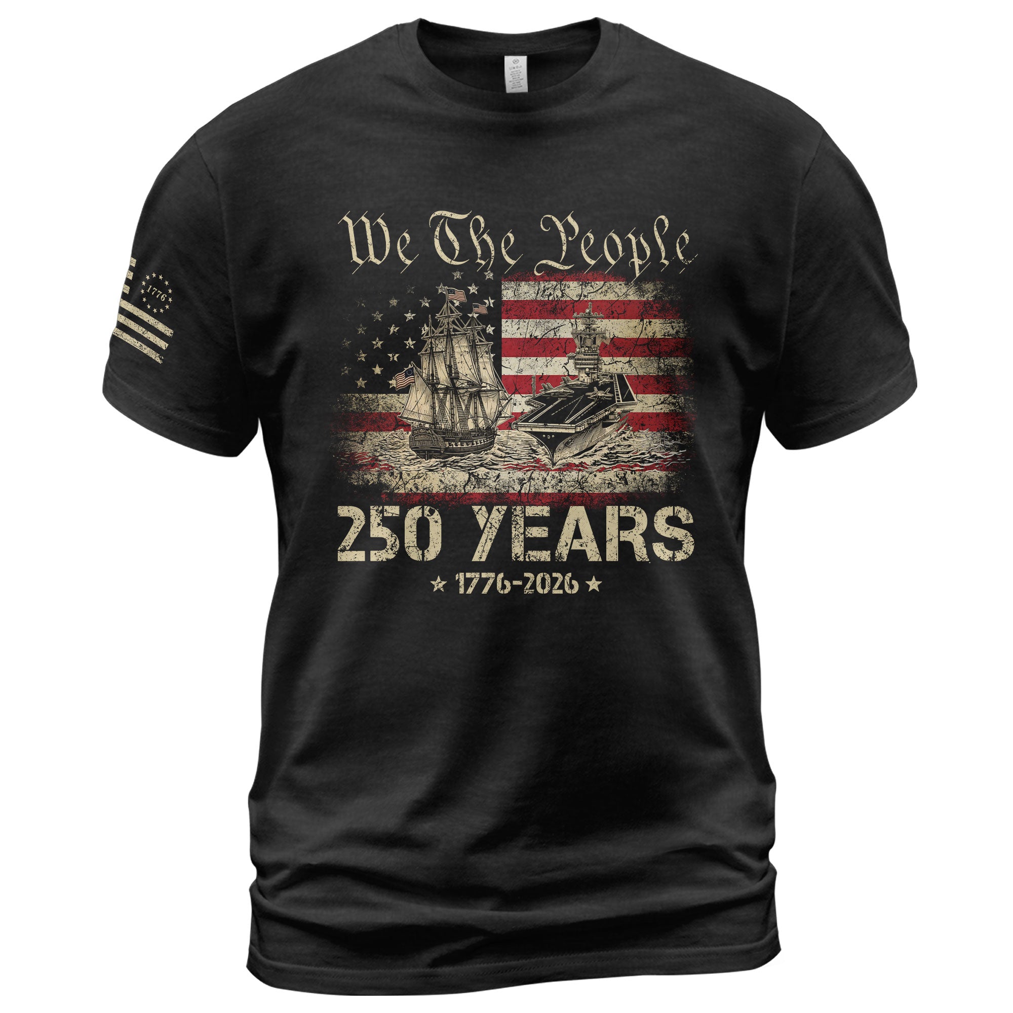 USA 250th Anniversary Shirt 250 Years 1776-2026 We The People Navy Battleship Patriotic