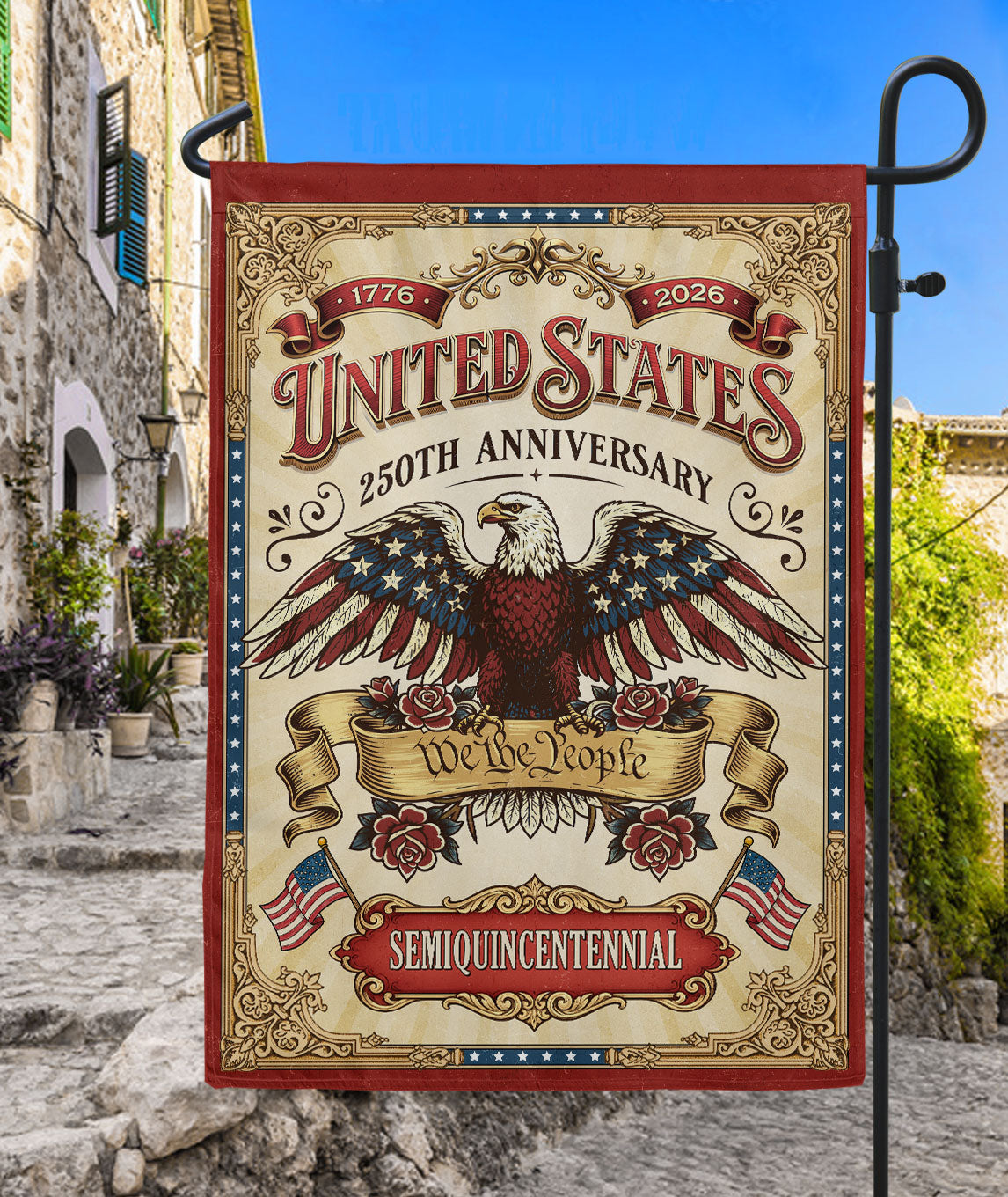 We The People 250 Years United States 1776-2026 Garden Flag Bald Eagle Double Sided