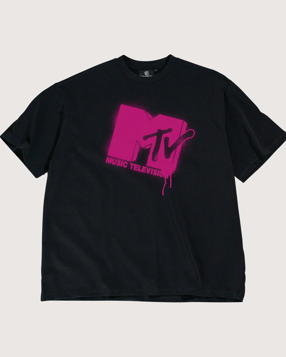 Graffiti MTV Logo Oversized Tee - Unisex 90s Heavyweight Cotton T-Shirt