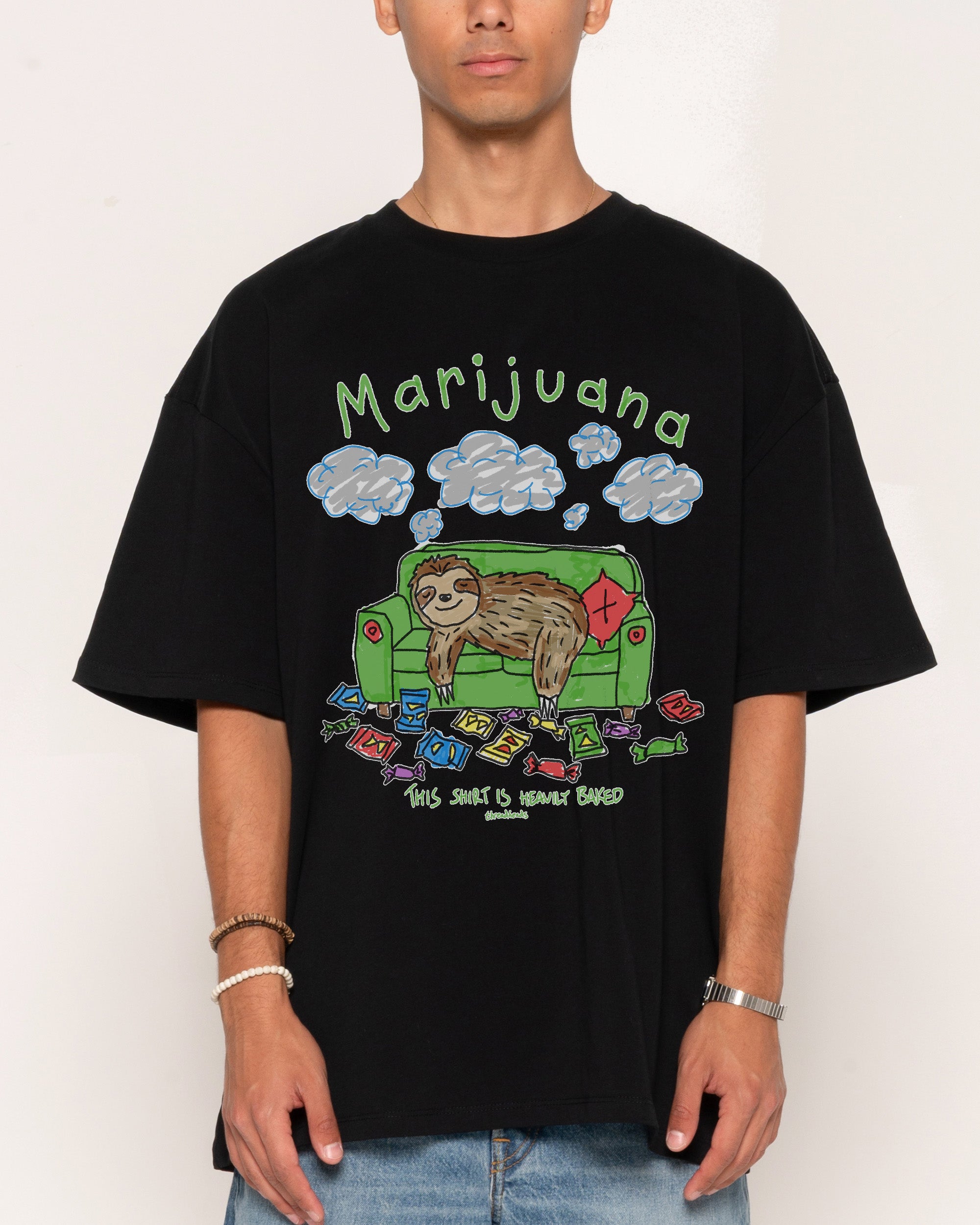 Half Baked Oversized Graphic Tee Unisex 90s Boxy Fit 100% Combed Cotton