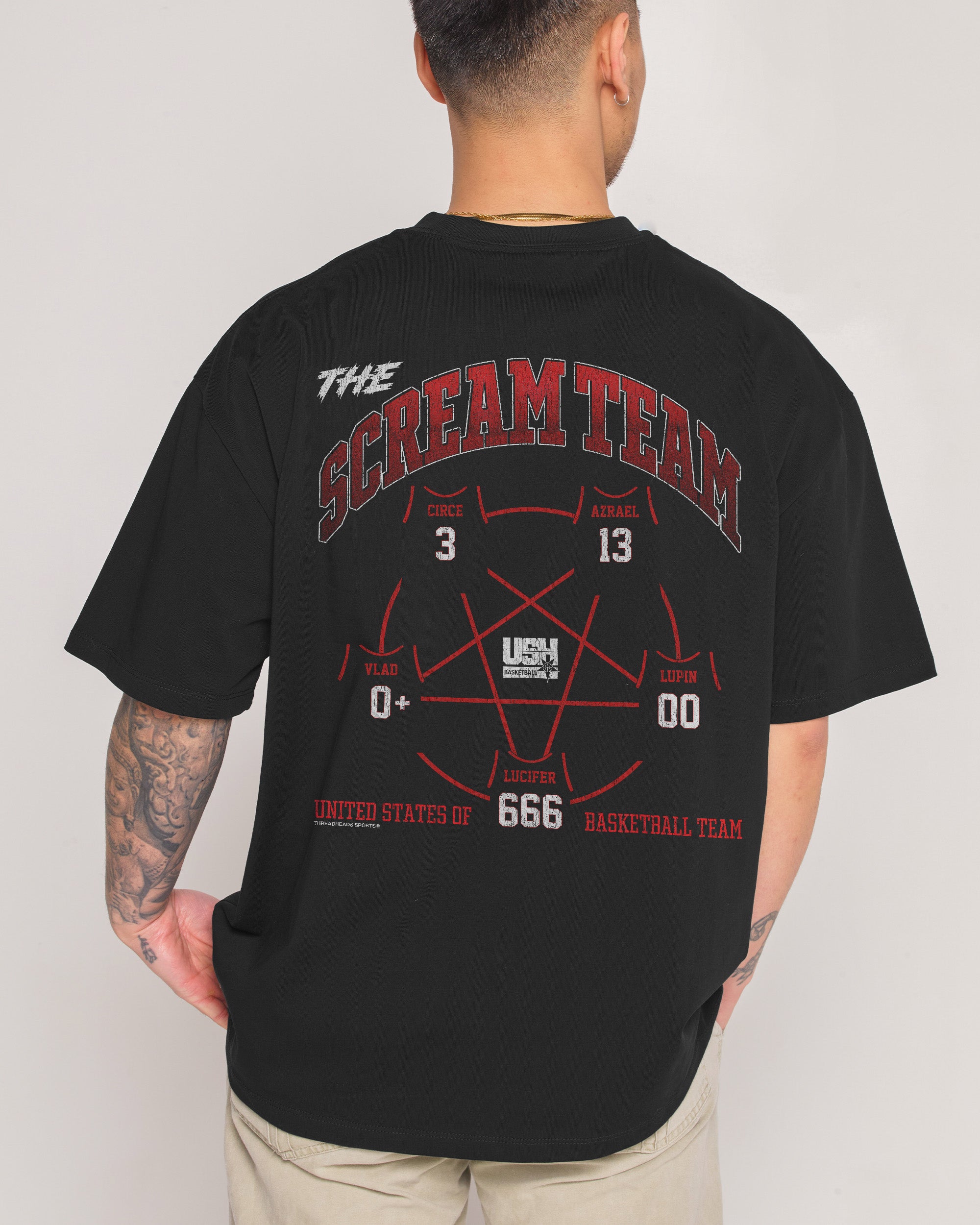 Scream Team Oversized Graphic Tee - 90s Boxy Fit Heavyweight 100% Combed Cotton Unisex