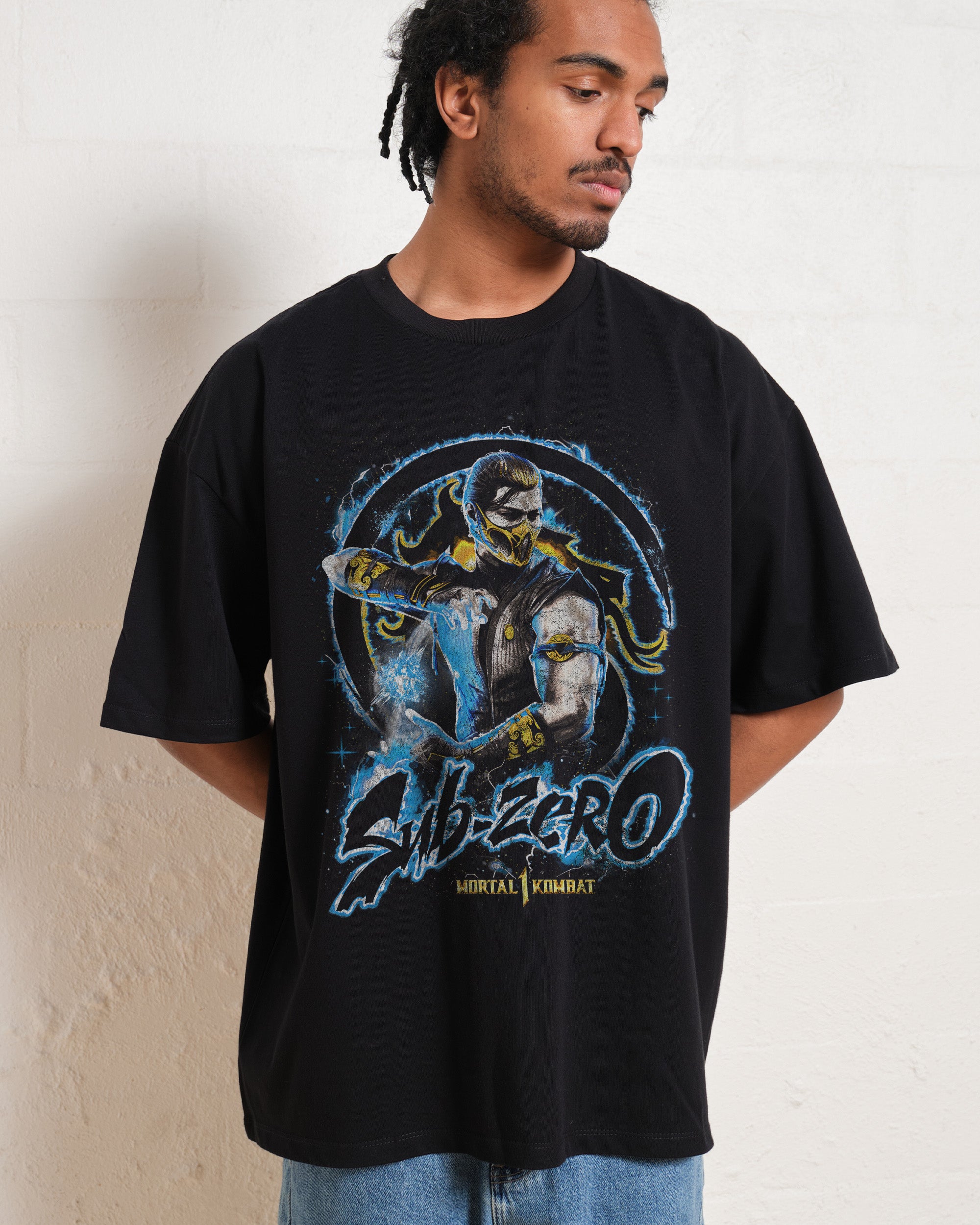 Subzero Oversized Graphic Tee Mortal Kombat Collab 90s Boxy Fit 100% Combed Cotton