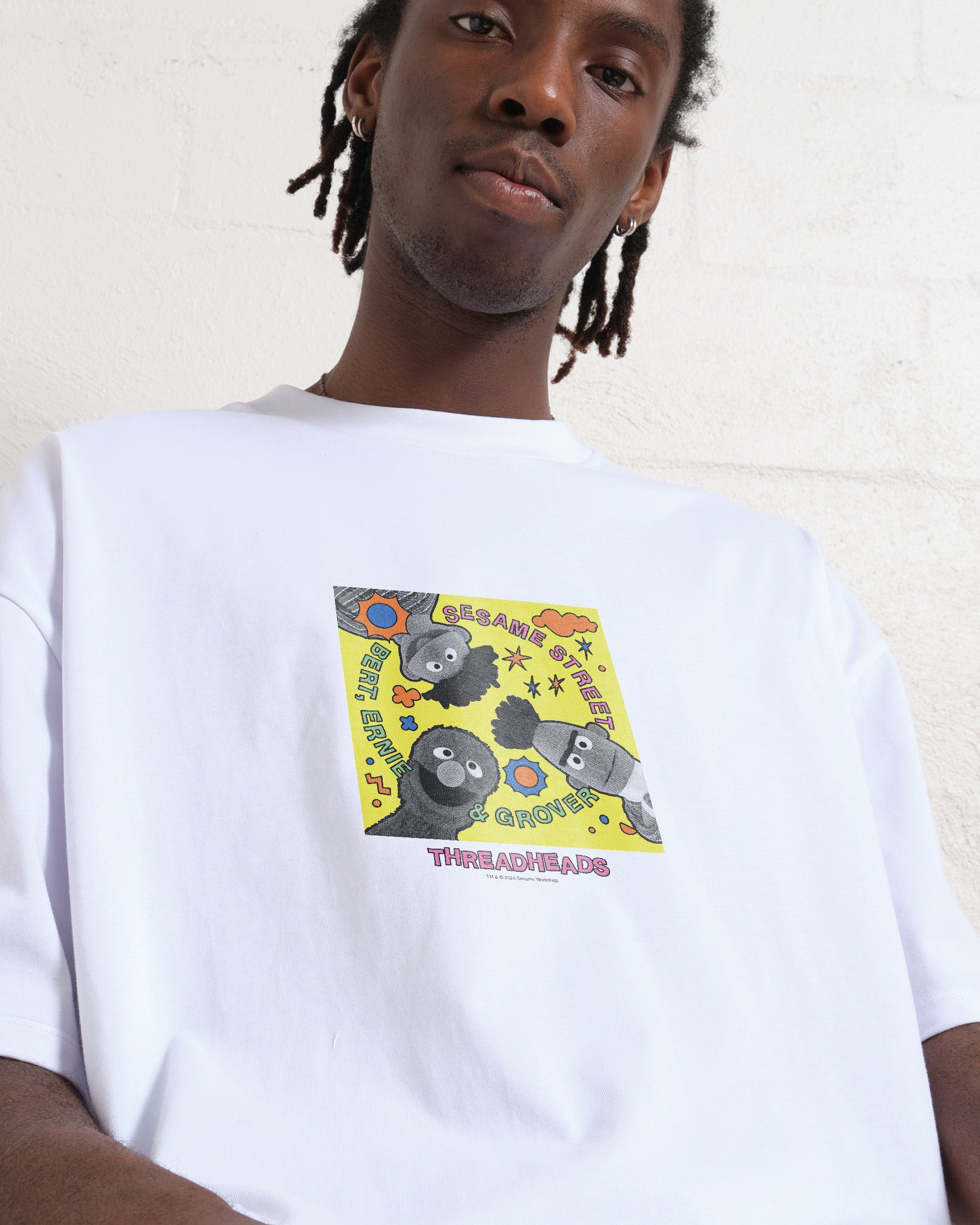 Three is the Magic Number Oversized Sesame Street Graphic T-Shirt Unisex Heavyweight Cotton